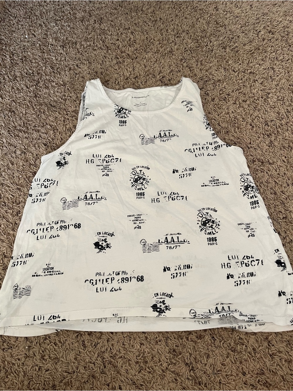 Anthropologie Graphic Cropped Tank Top